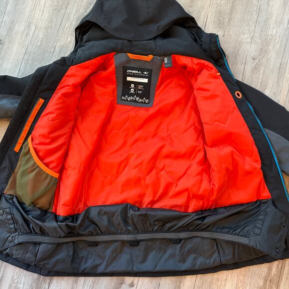 O'Neill Boys Size 8 Ski Snowboard Jacket Gray Insulated Hooded Winter Coat - Picture 5 of 9